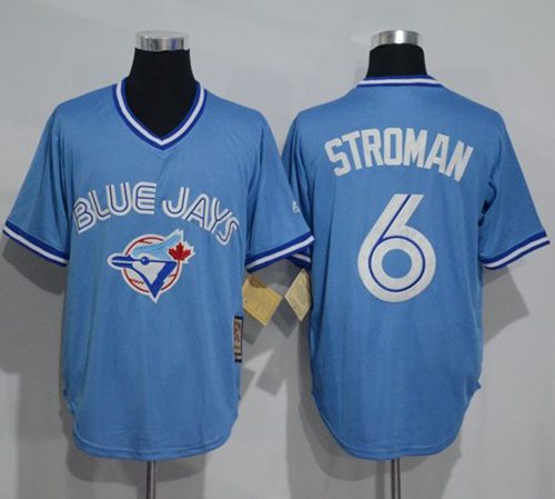 Blue Jays #6 Marcus Stroman Light Blue Cooperstown Throwback Stitched MLB Jersey - Click Image to Close